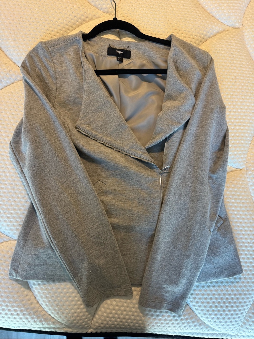 Women's Gray Asymmetrical Zip Jacket/Blazer